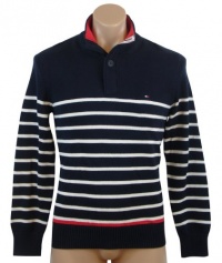 Tommy Hilfiger Mens Long Sleeve Striped Pullover Sweater - XXL - Navy Tommy Hilfiger Mens Long Sleeve Striped Pullover Sweater - XXL - Navy