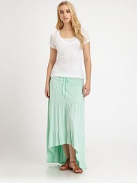 A delicate, semi-sheer pointelle knit with a high-low hem for a modern twist. Elastic waistband with drawstring tieAllover pointelle knitHigh-low hemAbout 38 longCottonMachine washMade in USAModel shown is 5'9 (176cm) wearing US size Small. A delicate, semi-sheer pointelle knit with a high-low hem for a modern twist. Elastic waistband with drawstring tieAllover pointelle knitHigh-low hemAbout 38 longCottonMachine washMade in USAModel shown is 5'9 (176cm) wearing US size Small.