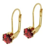 2.40 Ct 6 MM Red Garnet Gold Plated Leverback Earrings 2.40 Ct 6 MM Red Garnet Gold Plated Leverback Earrings