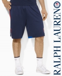 A classic-fitting athletic short is crafted from soft, silky microfiber with bold country graphics, celebrating Team USA's participation in the 2012 Olympics. A classic-fitting athletic short is crafted from soft, silky microfiber with bold country graphics, celebrating Team USA's participation in the 2012 Olympics.