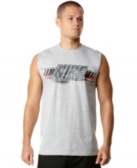 Show some muscle! Stay active and comfortable in this tank from Nike. Show some muscle! Stay active and comfortable in this tank from Nike.