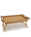 Pamper your sweetie or deliver soup to someone sick with this handsome bed tray. Made of beautiful bamboo with folding legs for easy storage and handles to keep food and drinks steady.