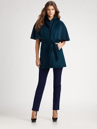 Beyond plush, this stretch-wool cape offers a touch of texture, waist-defining self belt and convenient slash pockets.Cape designSelf-tie beltSlash pocketsAbout 35 from shoulder to hemWool/nylonDry cleanImportedSIZE & FIT Model shown is 5'10½ (179cm) wearing a US size Small. Beyond plush, this stretch-wool cape offers a touch of texture, waist-defining self belt and convenient slash pockets.Cape designSelf-tie beltSlash pocketsAbout 35 from shoulder to hemWool/nylonDry cleanImportedSIZE & FIT Model shown is 5'10½ (179cm) wearing a US size Small.