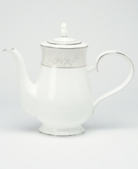 This versatile and stylish coffee server will coordinate perfectly with a variety of table linens and flatware. An ornate scroll motif trimmed in platinum adds a sophisticated sensibility to your tabletop. This versatile and stylish coffee server will coordinate perfectly with a variety of table linens and flatware. An ornate scroll motif trimmed in platinum adds a sophisticated sensibility to your tabletop.