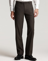 The essential men's pants with a flat front and classic tab waistband. The essential men's pants with a flat front and classic tab waistband.