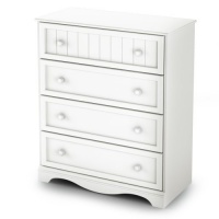 South Shore Savannah Collection 4-Drawer Chest, White South Shore Savannah Collection 4-Drawer Chest, White