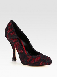 Intricate lace contrasts against this bold-hued suede pump for a touch of drama. Self-covered heel, 4¼ (110mm)Suede upper with lace overlayLeather lining and solePadded insoleMade in ItalyThis style runs true to size. We recommend ordering your usual size for a standard fit. Intricate lace contrasts against this bold-hued suede pump for a touch of drama. Self-covered heel, 4¼ (110mm)Suede upper with lace overlayLeather lining and solePadded insoleMade in ItalyThis style runs true to size. We recommend ordering your usual size for a standard fit.