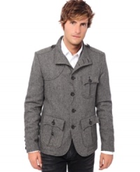 This military-inspired jacket from Buffalo David Bitton has plenty of cool for your warmed-up look this fall. This military-inspired jacket from Buffalo David Bitton has plenty of cool for your warmed-up look this fall.