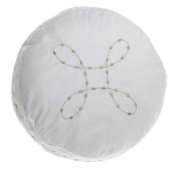 Barbara Barry Dream Pearls 100% Supima Cotton Sateen 12-inch Round Pillow Barbara Barry Dream Pearls 100% Supima Cotton Sateen 12-inch Round Pillow