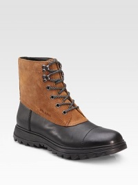 Soft leather and suede style. Leather lining Padded insole Rubber sole Imported Soft leather and suede style. Leather lining Padded insole Rubber sole Imported