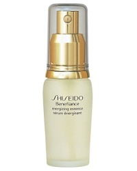 Shiseido Benefiance Energizing Essence. A concentrated essence that replenishes essential moisture, promotes increased smoothness and enhances resilience of skin. Concentrated serum boosts skin's moisture content, while promoting supple, radiance and a smooth texture. Use morning and night after cleanser and softener on face or neck. Use over makeup for a dewy effect. Shiseido Benefiance Energizing Essence. A concentrated essence that replenishes essential moisture, promotes increased smoothness and enhances resilience of skin. Concentrated serum boosts skin's moisture content, while promoting supple, radiance and a smooth texture. Use morning and night after cleanser and softener on face or neck. Use over makeup for a dewy effect.