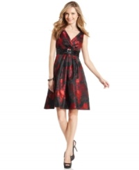 A sparkling sequined waistband and rich abstract print make JS Boutique's dress radiant for your next special occasion. A sparkling sequined waistband and rich abstract print make JS Boutique's dress radiant for your next special occasion.