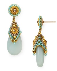 Miguel Ases' amozonite stone drop earrings are a timelessly glamourous accessory. Inspired by color and texture, this style brings the beauty of beads to everyday ensembles. Miguel Ases' amozonite stone drop earrings are a timelessly glamourous accessory. Inspired by color and texture, this style brings the beauty of beads to everyday ensembles.