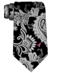 Foster awareness with this paisley tie from Susan G. Komen. Foster awareness with this paisley tie from Susan G. Komen.