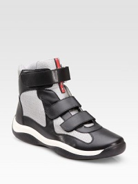 An ultra modern leather and mesh look with Velcro® closures. Leather lining Padded insole Rubber sole Imported An ultra modern leather and mesh look with Velcro® closures. Leather lining Padded insole Rubber sole Imported