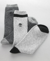 Before you lace up, toss on these Timberland boot socks in a breathable tweedy blend of cotton and acrylic for an added layer of warmth. Before you lace up, toss on these Timberland boot socks in a breathable tweedy blend of cotton and acrylic for an added layer of warmth.
