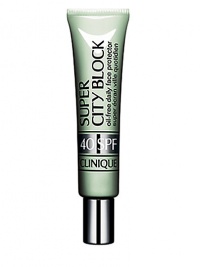 Super City Block Oil-Free Daily Face Protector SPF 40. High-level daily sun protection in a sheer, weightless formula. For all skins, even the most sensitive. Offers SPF 40 protection from sun's UVA/UVB rays. Antioxidants help protect against environmental irritants. Wear alone or as an invisible under-makeup primer. 1.4 oz. Super City Block Oil-Free Daily Face Protector SPF 40. High-level daily sun protection in a sheer, weightless formula. For all skins, even the most sensitive. Offers SPF 40 protection from sun's UVA/UVB rays. Antioxidants help protect against environmental irritants. Wear alone or as an invisible under-makeup primer. 1.4 oz.