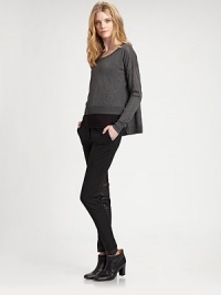 Ultra-soft with a hint of stretch, this hi-lo design with ribbed trim has instant appeal. ScoopneckLong sleevesDropped shouldersPull-on styleRibbed trimSide slitsAbout 18 from shoulder to hem83% viscose/17% nylonHand washImported of Italian fabric Model shown is 5'10 (177cm) wearing US size Small. Ultra-soft with a hint of stretch, this hi-lo design with ribbed trim has instant appeal. ScoopneckLong sleevesDropped shouldersPull-on styleRibbed trimSide slitsAbout 18 from shoulder to hem83% viscose/17% nylonHand washImported of Italian fabric Model shown is 5'10 (177cm) wearing US size Small.