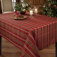 Benson Mills Christmasville Metallic Fabric Tablecloth, 60-Inch-By-104 Inch Benson Mills Christmasville Metallic Fabric Tablecloth, 60-Inch-By-104 Inch