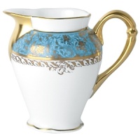 Inspired by the flamboyant designs of the 19th century, Eden Turquoise is both refined and sophisticated. This Limoges porcelain dinnerware service is a remarkable reproduction that captures the beauty of engraved gold work. Made in Limoges, France. Inspired by the flamboyant designs of the 19th century, Eden Turquoise is both refined and sophisticated. This Limoges porcelain dinnerware service is a remarkable reproduction that captures the beauty of engraved gold work. Made in Limoges, France.
