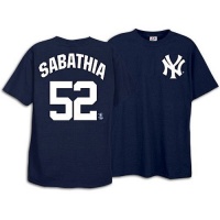 CC Sabathia New York Yankees Name and Number T-Shirt, Navy CC Sabathia New York Yankees Name and Number T-Shirt, Navy