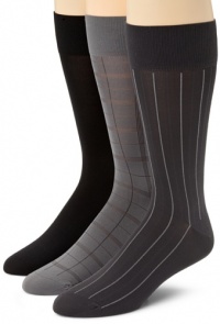 Calvin Klein Men's 3 Pack Microfiber Windowpane Socks