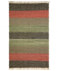 Olé! Spice up your decor with the gorgeously festive style of the Matador rug from St. Croix. Durable leather strips in earthy hues are meticulously hand woven with fine cotton strands, resulting in a beautiful, rustic texture and natural braided pattern that accents even the most eclectic decor. Olé! Spice up your decor with the gorgeously festive style of the Matador rug from St. Croix. Durable leather strips in earthy hues are meticulously hand woven with fine cotton strands, resulting in a beautiful, rustic texture and natural braided pattern that accents even the most eclectic decor.