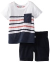 Splendid Littles Baby-Girls Newborn Nantucket Stripe Short Set, White, 3-6 Months