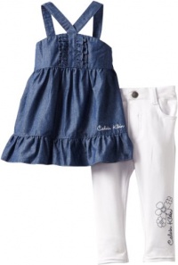 Calvin Klein Baby-Girls Infant Tunic with Pants, Blue, 24 Months Calvin Klein Baby-Girls Infant Tunic with Pants, Blue, 24 Months