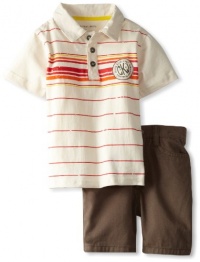 Calvin Klein Baby-Boy's Infant Orange Stripes Polo Shirt With Shorts Calvin Klein Baby-Boy's Infant Orange Stripes Polo Shirt With Shorts
