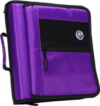 Case-it 2-Inch Round Ring Zipper Binder with Velcro Messenger Front, Purple, M-276-PUR Case-it 2-Inch Round Ring Zipper Binder with Velcro Messenger Front, Purple, M-276-PUR