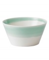 Perfect for every day, the 1815 cereal bowl from Royal Doulton features sturdy white porcelain streaked with pale green for serene, understated style.