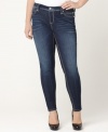 Snag a sleek casual look with Seven7 Jeans' plus size skinny jeans, finished by a flattering dark wash.