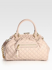 The iconic quilted leather bag with a signature kiss-lock closure and glamorous chain strap. Double top handles, 5 drop Chain and leather shoulder strap, 12 drop Kiss-lock closure One outside zip pocket Protective metal feet One inside zip pocket Cotton lining 14½W X 10H X 6D Made in Italy The iconic quilted leather bag with a signature kiss-lock closure and glamorous chain strap. Double top handles, 5 drop Chain and leather shoulder strap, 12 drop Kiss-lock closure One outside zip pocket Protective metal feet One inside zip pocket Cotton lining 14½W X 10H X 6D Made in Italy