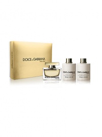 Set includes: Eau de parfum, 2.5 oz.; body lotion, 3.3 oz. and shower gel, 3.3 oz. Made in France. Set includes: Eau de parfum, 2.5 oz.; body lotion, 3.3 oz. and shower gel, 3.3 oz. Made in France.