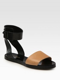 Rich leather style with a contrasting, adjustable ankle strap. Leather upperLeather lining and soleImported Rich leather style with a contrasting, adjustable ankle strap. Leather upperLeather lining and soleImported
