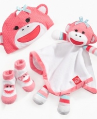 All wrapped up. She'll love having a friend of her own to hold with this sock monkey snuggle buddy from Baby Starters. All wrapped up. She'll love having a friend of her own to hold with this sock monkey snuggle buddy from Baby Starters.