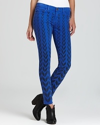 Update your denim wardrobe with these bold chevron-print Current/Elliott cropped skinny jeans, for a modern take on tribal. Update your denim wardrobe with these bold chevron-print Current/Elliott cropped skinny jeans, for a modern take on tribal.