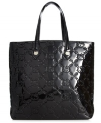 Featuring the fabulous iconic feline, this logo-embossed tote by Hello Kitty is absolute purr-fection. Gorgeously glossy and accented with signature detailing, it boasts a generous interior for all your everyday must-haves. Featuring the fabulous iconic feline, this logo-embossed tote by Hello Kitty is absolute purr-fection. Gorgeously glossy and accented with signature detailing, it boasts a generous interior for all your everyday must-haves.