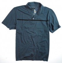 Alfani Biscay Bay (turquoise blue and gray) Horizontal Stripes SS Polo Shirt Alfani Biscay Bay (turquoise blue and gray) Horizontal Stripes SS Polo Shirt