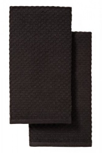 Cotton Craft - 2 Pack Terry Waffle Weave Kitchen Towels Black - 100% Pure Cotton - Highly Absorbent Cotton Craft - 2 Pack Terry Waffle Weave Kitchen Towels Black - 100% Pure Cotton - Highly Absorbent