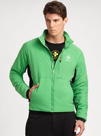 Dually designed for performance and style, this sporty zip jacket is crafted in water-resistant, featherweight nylon with a plush, quilted fill.Zip frontStand collarChest zip pocketAbout 24 from shoulder to hemFully linedNylonMachine washImported Dually designed for performance and style, this sporty zip jacket is crafted in water-resistant, featherweight nylon with a plush, quilted fill.Zip frontStand collarChest zip pocketAbout 24 from shoulder to hemFully linedNylonMachine washImported