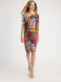 Diagonally ruched seams dress up this vibrant stretch jersey style.Asymmetrical necklineAllover ruchingThree-quarter sleevesAbout 26 from natural waist92% viscose/8% elastaneDry cleanMade in Italy of imported fabricModel shown is 5'9½ (176 cm) wearing US size 4. Diagonally ruched seams dress up this vibrant stretch jersey style.Asymmetrical necklineAllover ruchingThree-quarter sleevesAbout 26 from natural waist92% viscose/8% elastaneDry cleanMade in Italy of imported fabricModel shown is 5'9½ (176 cm) wearing US size 4.