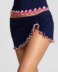 Loved for its functional design and ultra-flattering fit, Profile enlivens a skirted bottom with colorful decorative trim. Loved for its functional design and ultra-flattering fit, Profile enlivens a skirted bottom with colorful decorative trim.