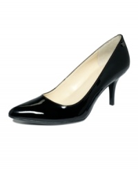 Stand the test of time of with a classic. The pointed-toe Ashley pumps by Calvin Klein are patent leather perfection for daytime or dinner. Stand the test of time of with a classic. The pointed-toe Ashley pumps by Calvin Klein are patent leather perfection for daytime or dinner.