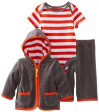 Offspring- Baby Boys Castlerock 3 Piece Velour Jacket and Pant Set Offspring- Baby Boys Castlerock 3 Piece Velour Jacket and Pant Set