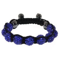 10mm Shiny Blue Hip Hop Crystal Ball Adjustable Bracelet 10mm Shiny Blue Hip Hop Crystal Ball Adjustable Bracelet