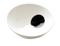 Salt&Pepper Graphic 10-Inches Bone China Salad Bowl, Black and White Salt&Pepper Graphic 10-Inches Bone China Salad Bowl, Black and White