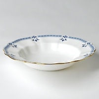 Though Grenville's geometric shapes and studs, set in a narrow border, lend the pattern a modern feel, the stylish leaf and flower elements closely follow classic Derby tradition. Though Grenville's geometric shapes and studs, set in a narrow border, lend the pattern a modern feel, the stylish leaf and flower elements closely follow classic Derby tradition.
