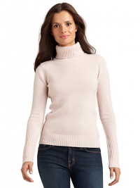 THE LOOKRibbed turtleneckLong sleevesRibbed cuffs and hemPullover styleTHE FITAbout 23 from shoulder to hemTHE MATERIALCashmereCARE & ORIGINDry cleanImportedModel shown is 5'11 (180cm) wearing US size Small. THE LOOKRibbed turtleneckLong sleevesRibbed cuffs and hemPullover styleTHE FITAbout 23 from shoulder to hemTHE MATERIALCashmereCARE & ORIGINDry cleanImportedModel shown is 5'11 (180cm) wearing US size Small.
